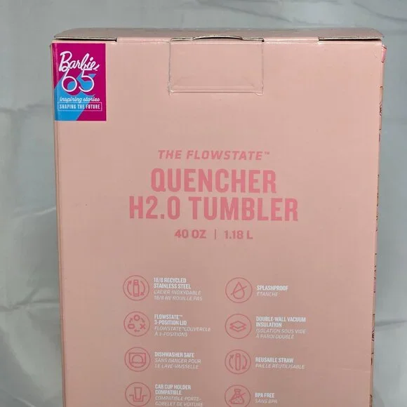 Barbie x Stanley Tumbler '80s PEACHES N CREAM 40 oz Quencher NEW Limited